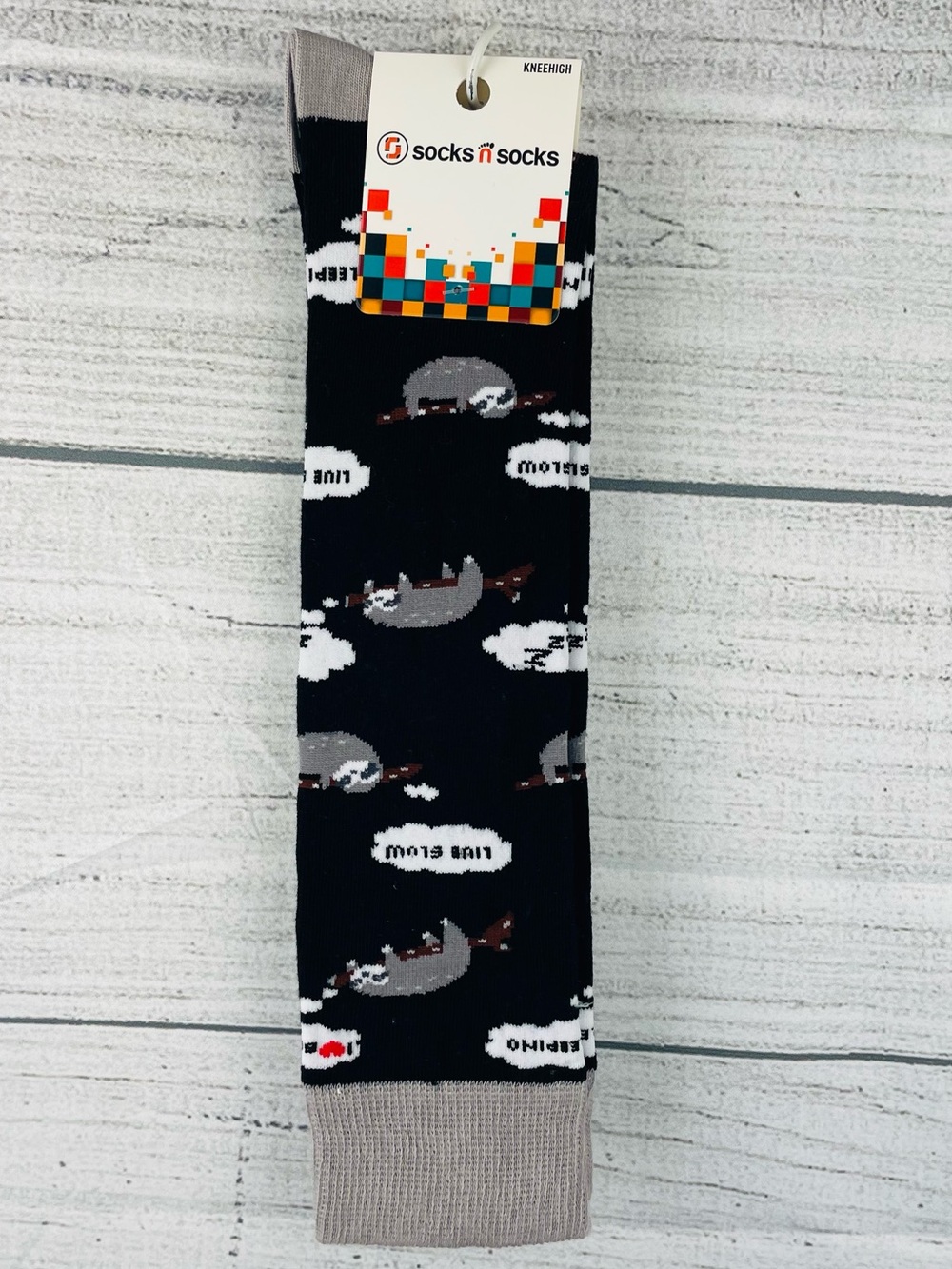 Socks n Socks Women's One Size Knee High Lazy Sloth Theme Socks - NEW 1 Pair